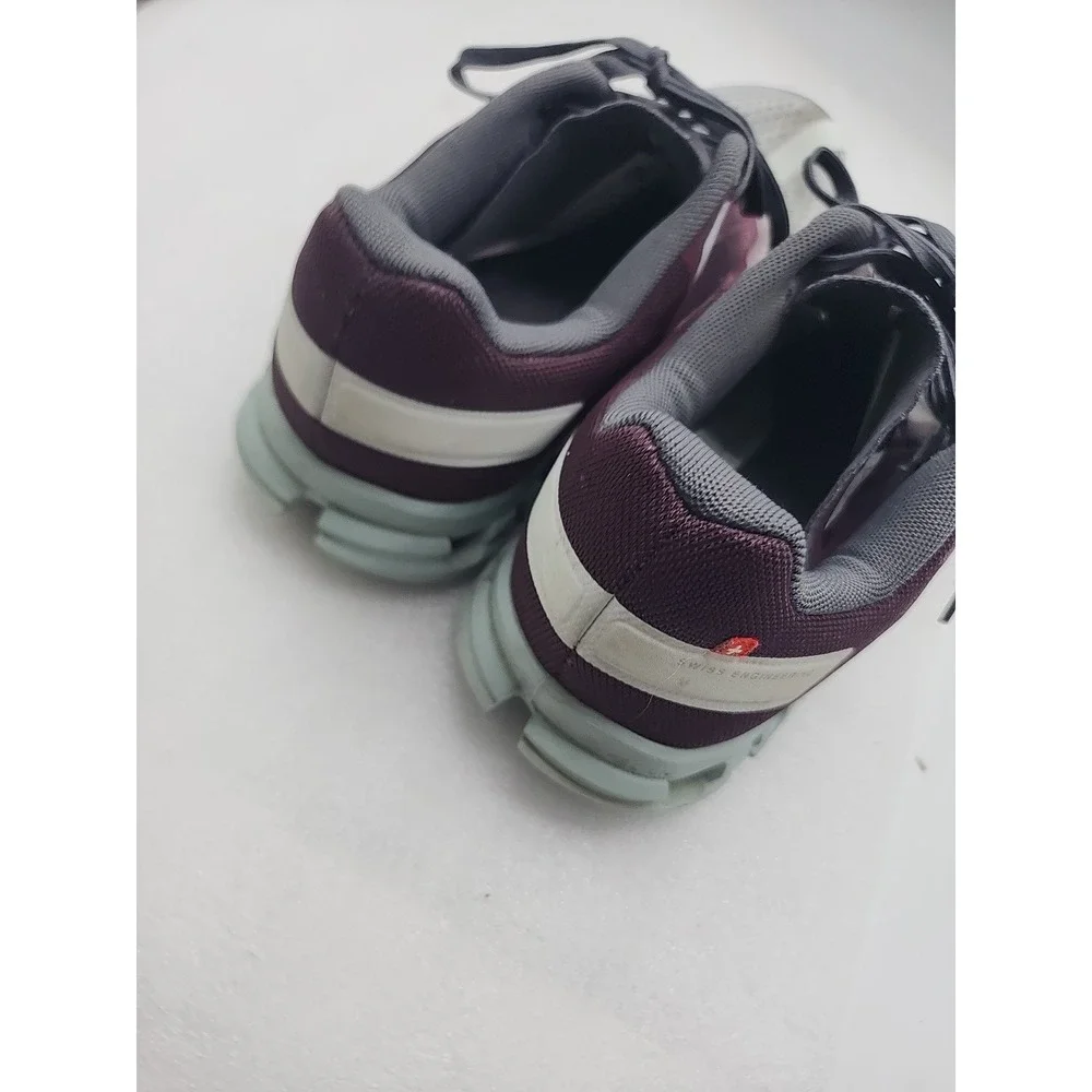 On Cloudflow Running Shoes Womens Size 8 Gray Maroon Athletic Lace Up Sneakers - Picture 5 of 10